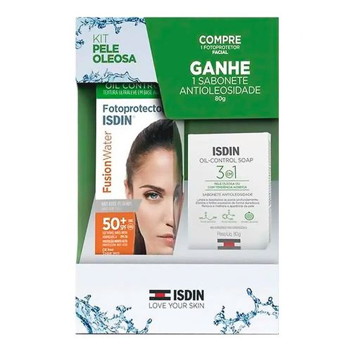 Kit Fotoprotetor Isdin Fusion Water 50ml + Oil Control Soap Kit Fotoprotetor Isdin Fusion Water 50ml + Oil Control Soap