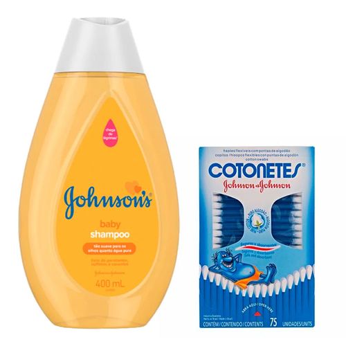 Kit Shampoo Johnson's Baby 400ml + Cotonetes 75 Unidades Kit Shampoo Johnson's Baby 400ml + Cotonetes 75 Unidades