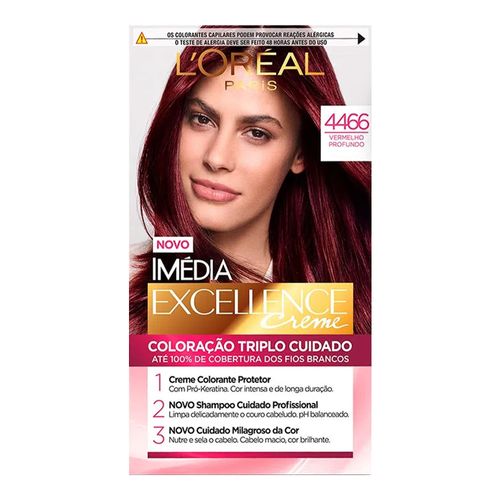 Tintura Permanente Imédia Excellence De L’oréal Paris 4466 Vermelho Profundo Tintura Permanente Imédia Excellence De L’oréal Paris 4466 Vermelho Profundo