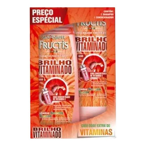 Kit Shampoo Fructis + Condicionador Brilho Vitaminado 400ml Kit Shampoo Fructis + Condicionador Brilho Vitaminado 400ml
