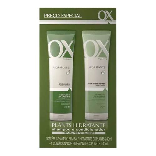 Kit OX Shampoo + Condicionador Plants Hidratante 240ml Kit OX Shampoo + Condicionador Plants Hidratante 240ml