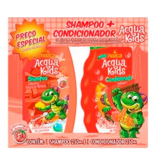 Kit Shampoo 250ml + Condicionador Acqua Kids Cabelo Liso 250ml Kit Shampoo 250ml + Condicionador Acqua Kids Cabelo Liso 250ml