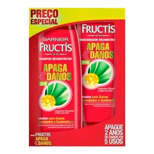 Kit Shampoo Garnier Fructis Apaga Danos 400ml + Condicionador 200ml Kit Shampoo Garnier Fructis Apaga Danos 400ml + Condicionador 200ml