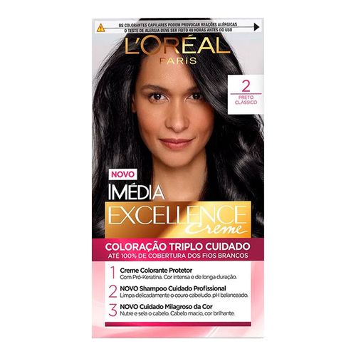 Tintura Permanente Imédia Excellence De L’oréal Paris 2 Preto Clássico Tintura Permanente Imédia Excellence De L’oréal Paris 2 Preto Clássico