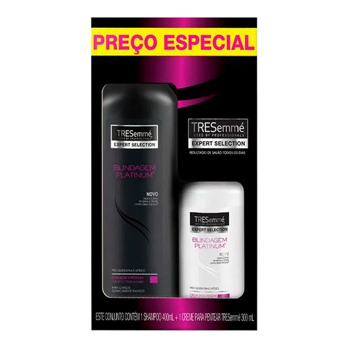 Kit Shampoo 400ml + Creme para Pentear 300ml Tresemme Blindagem Platinum Kit Shampoo 400ml + Creme para Pentear 300ml Tresemme Blindagem Platinum