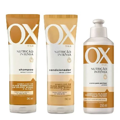 Kit OX Shampoo + Condicionador + Creme de Pentear Oils Nutrição Intensa Kit OX Shampoo + Condicionador + Creme de Pentear Oils Nutrição Intensa