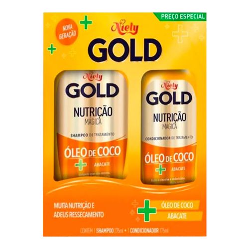 Kit Shampoo Niely Gold Nutrição Mágica 275ml + Condicionador 175ml Kit Shampoo Niely Gold Nutrição Mágica 275ml + Condicionador 175ml