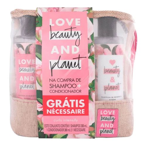 Kit Shampoo + Condicionador Curls Love Beauty And Planet 300ml + Necessaire