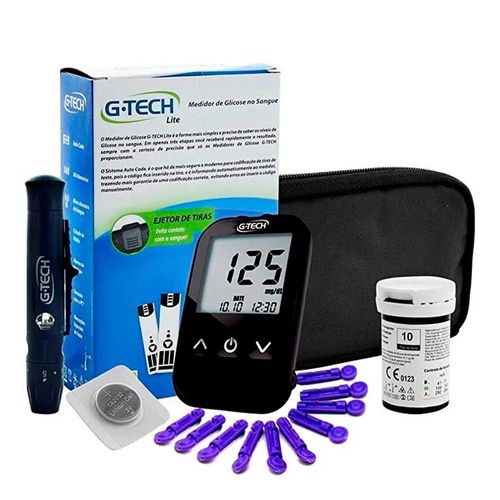 Kit G-Tech Free Lite Medidor de Glicose + 1 Caneta Lancetadora + 10 Tiras de teste + 10 Lancetas Kit G-Tech Free Lite Medidor de Glicose + 1 Caneta Lancetadora + 10 Tiras de teste + 10 Lancetas