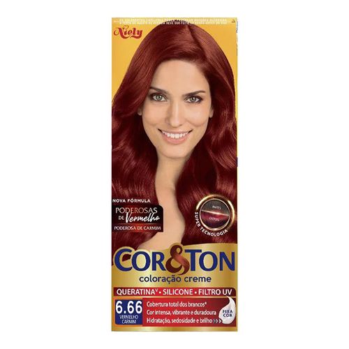 Tintura Niely Cor&Ton Louro Escuro Vermelho 6.66 180g