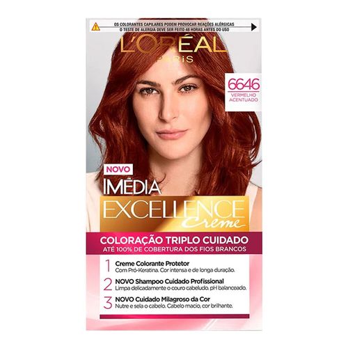 Tintura Permanente Imédia Excellence De L’oréal Paris Vermelho 6646 Tintura Permanente Imédia Excellence De L’oréal Paris Vermelho 6646