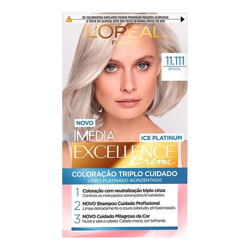Tintura Permanente Imédia Excellence De L’oréal Paris Ice Colors 11.111 Fatal Tintura Permanente Imédia Excellence De L’oréal Paris Ice Colors 11.111 Fatal