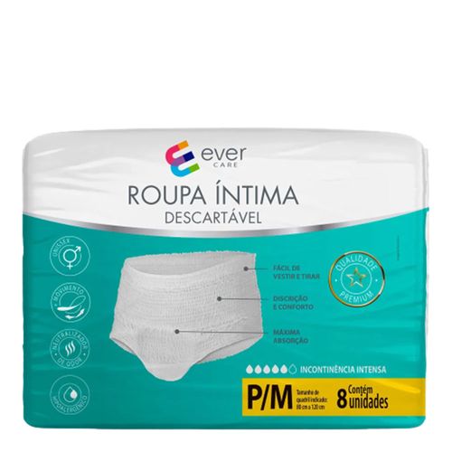 Roupa Íntima Ever Care P/M 8 Unidades Roupa Íntima Ever Care P/M 8 Unidades