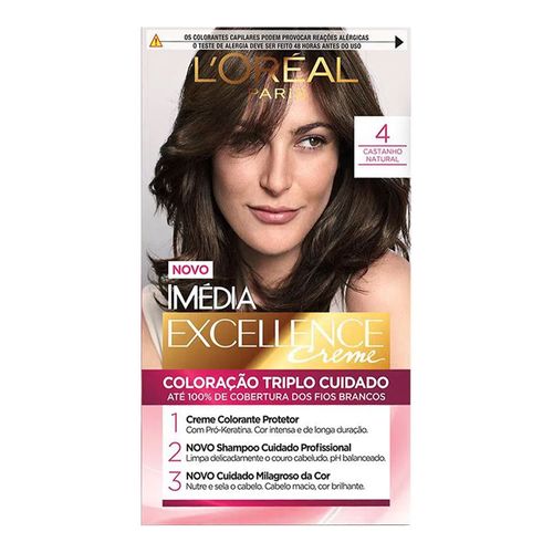 Tintura Permanente L'oréal Paris Imédia Excellence 4.0 Castanho Natural Tintura Permanente L'oréal Paris Imédia Excellence 4.0 Castanho Natural