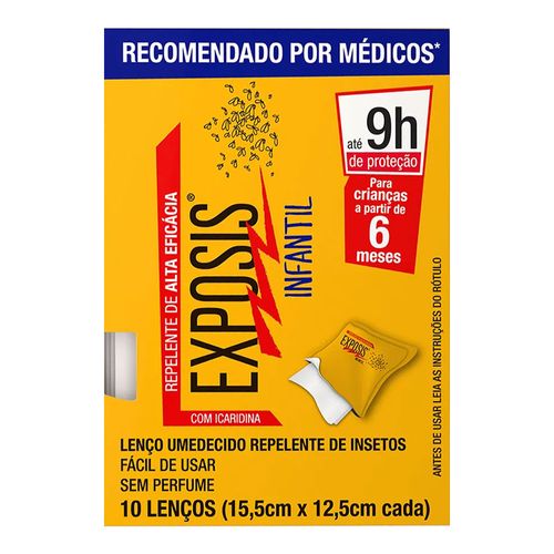 Repelente Infantil Exposis Lenço Umedecido 10 Unidades Repelente Infantil Exposis Lenço Umedecido 10 Unidades