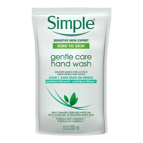 Sabonete Líquido para as Mãos Antibactericida Simple Gentle Care Refil 200ml Sabonete Líquido para as Mãos Antibactericida Simple Gentle Care Refil 200ml