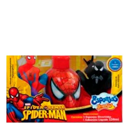 Kit Spider Man - 2 Esponjas + Sabonete Líquido 250ml Kit Spider Man - 2 Esponjas + Sabonete Líquido 250ml