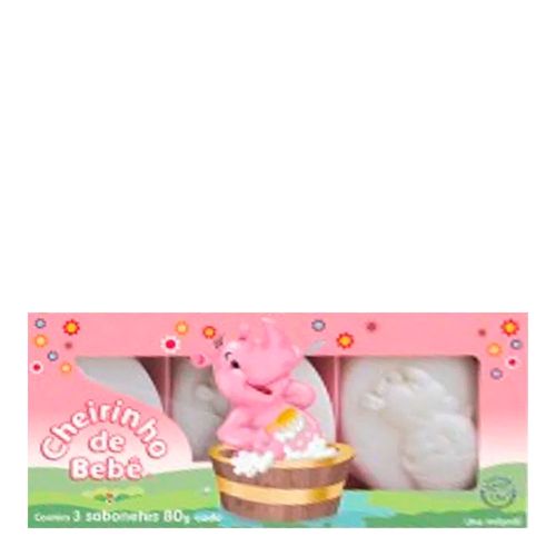 Kit Sabonete Cheirinho de Bebê 80g C/ 3 Unidades Kit Sabonete Cheirinho de Bebê 80g C/ 3 Unidades