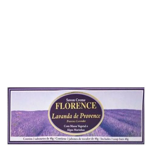 Kit Sabonete Florence Lavanda Luxo de Provence 40g 3 Unidades Kit Sabonete Florence Lavanda Luxo de Provence 40g 3 Unidades