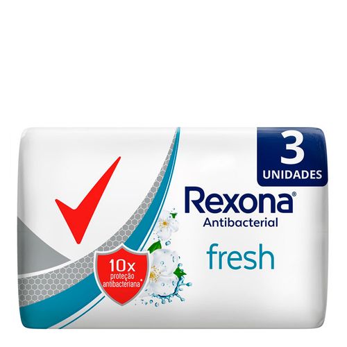 Kit Sabonete em Barra Rexona Antibacterial Fresh 84g 3 Unidades Kit Sabonete em Barra Rexona Antibacterial Fresh 84g 3 Unidades