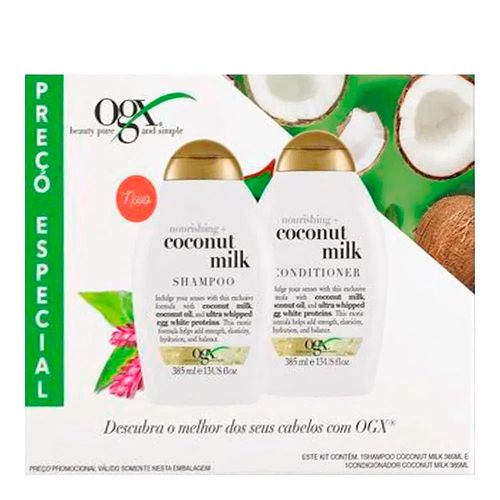 Kit Ogx Coconut Milk Shampoo 385ml + Condicionador 385ml Kit Ogx Coconut Milk Shampoo 385ml + Condicionador 385ml