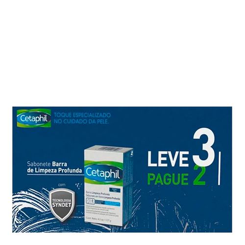 Kit Sabonete em Barra Cetaphil Limpeza Profunda 127g 3 Unidades Kit Sabonete em Barra Cetaphil Limpeza Profunda 127g 3 Unidades