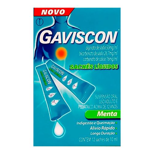 Gaviscon Menta Reckitt Benckiser 12 Sachês 10ml
