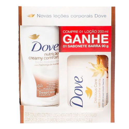 Kit Loção Hidratante Dove Nutrição Creamy Confort 200ml + Sabonete Kit Loção Hidratante Dove Nutrição Creamy Confort 200ml + Sabonete