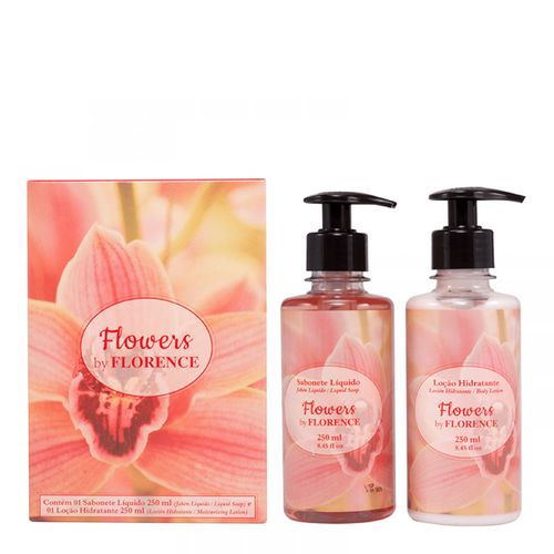 Kit Banho Flowers By Florence Loção Hidratante 245ml + Sabonete Líquido 245ml