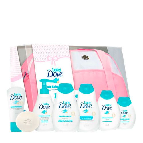 Kit Dove Baby Bolsa Rosa com Trocador + 7 Produtos Kit Dove Baby Bolsa Rosa com Trocador + 7 Produtos