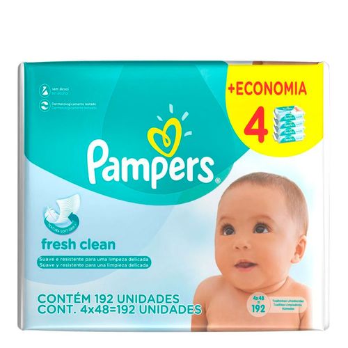 Lencinhos Umedecidos Pampers Fresh Clean 192 Unidades Lencinhos Umedecidos Pampers Fresh Clean 192 Unidades