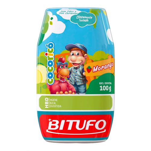 Gel Dental Bitufo Cocoricó Sem Flúor Morango 100g Gel Dental Bitufo Cocoricó Sem Flúor Morango 100g