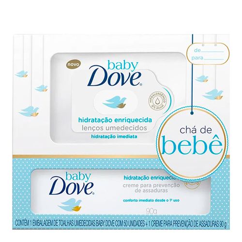 Kit Dove Baby Hidratação Enriquecida Lenço Umedecido + Creme Contra Assadura 90g Kit Dove Baby Hidratação Enriquecida Lenço Umedecido + Creme Contra Assadura 90g