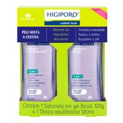 Kit Higiporo Pele Mista a Oleosa Sabonete Facial 120g + Tônico Equilibrante 120ml