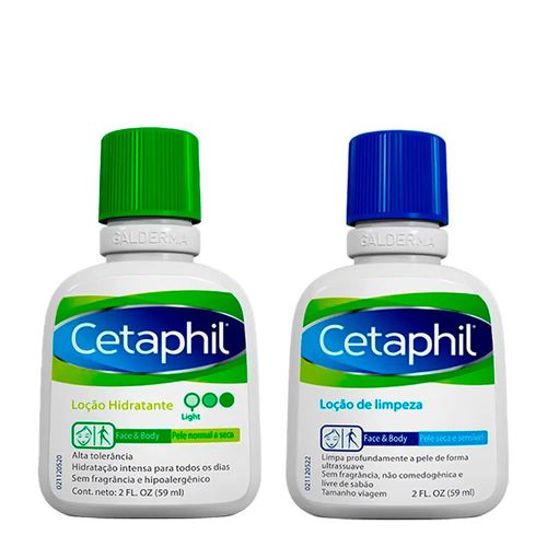 Kit Loção Hidratante Cetaphil 59ml + Loção de Limpeza 59ml Kit Loção Hidratante Cetaphil 59ml + Loção de Limpeza 59ml