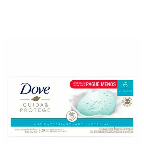 Kit Sabonete em Barra Antibacteriano Dove Cuida e Protege 90g 6 Unidades Kit Sabonete em Barra Antibacteriano Dove Cuida e Protege 90g 6 Unidades