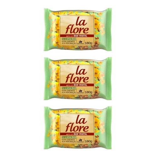 Kit Sabonete em Barra Davene La Flore Flor de Erva Doce 180g 3 Unidades Kit Sabonete em Barra Davene La Flore Flor de Erva Doce 180g 3 Unidades