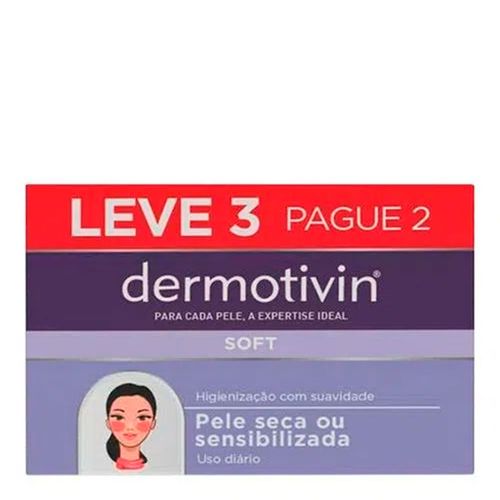 Kit Sabonete em Barra Dermotivin Soft 90g 3 Unidades Kit Sabonete em Barra Dermotivin Soft 90g 3 Unidades