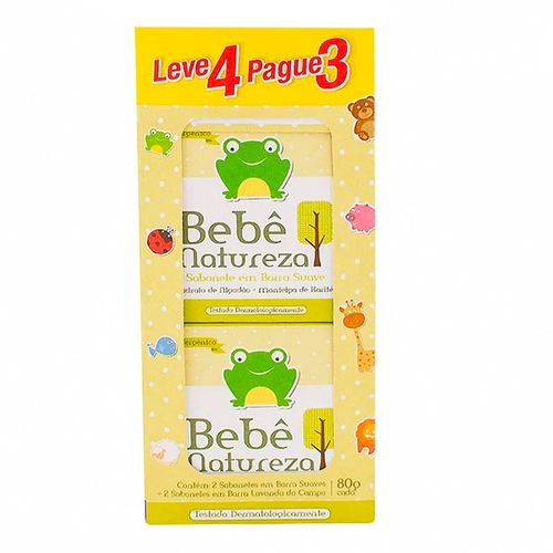 Kit Sabonete Bebê Natureza 80g 4 Unidades Kit Sabonete Bebê Natureza 80g 4 Unidades