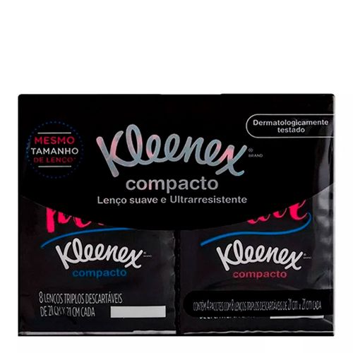 Lenço de Bolso Kleenex Compacto 4 pacotes