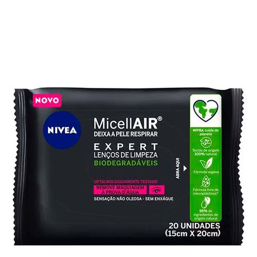 Lenço de Limpeza Demaquilante Micelar Nivea MicellAIR Expert 20 Unidades Lenço de Limpeza Demaquilante Micelar Nivea MicellAIR Expert 20 Unidades