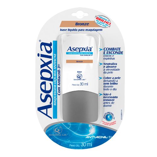 Maquiagem Antiacne Líquida Bronze Asepxia - 30ml Maquiagem Antiacne Líquida Bronze Asepxia - 30ml