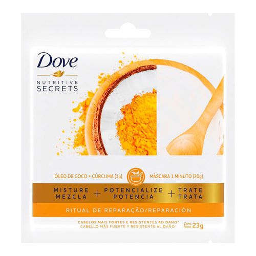 Máscara de Tratamento Dove Ritual de Reparação Óleo de Coco e Cúrcuma 23g