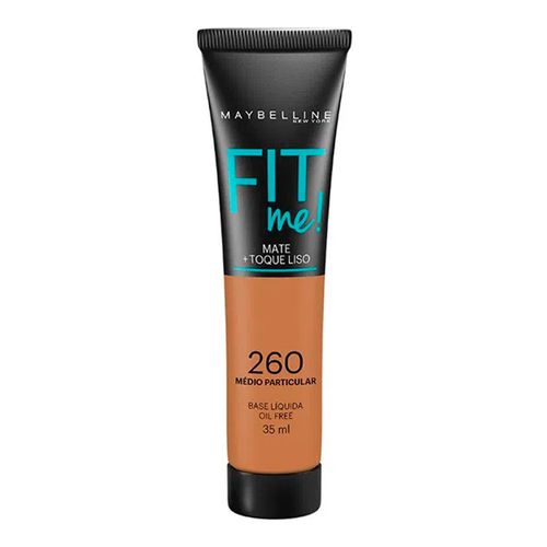 Maybelline Base Líquida Oil Free Fit Me! Cor 260 Médio Particular 35ml Maybelline Base Líquida Oil Free Fit Me! Cor 260 Médio Particular 35ml