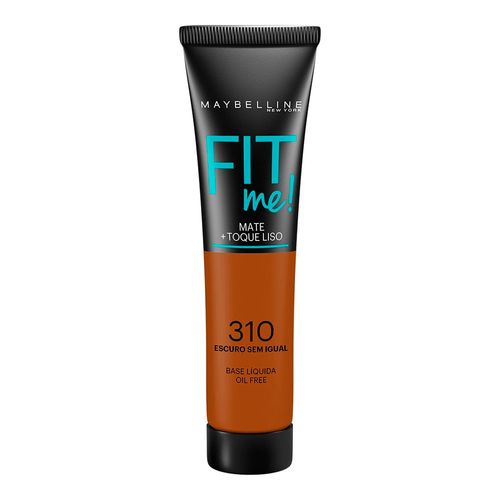 Maybelline Base Líquida Oil Free Fit Me! Cor 310 Escuro Sem Igual 35ml Maybelline Base Líquida Oil Free Fit Me! Cor 310 Escuro Sem Igual 35ml