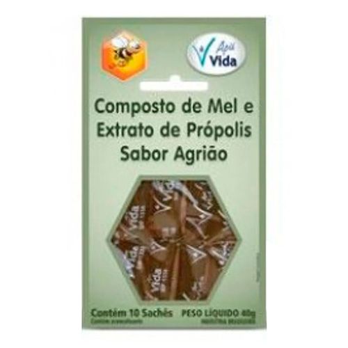 Mel Composto Própolis e Agrião Apis Vida 40g Mel Composto Própolis e Agrião Apis Vida 40g