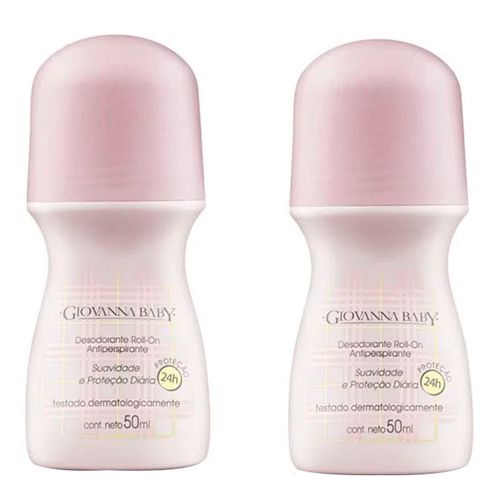 Desodorante Giovanna Baby Roll On Rosa 50ml 2 Unidades