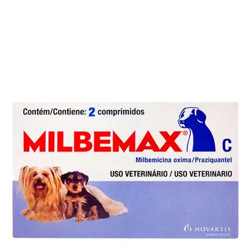 MILBEMAX C - para Cães até 5kg - caixa com 2 compr. MILBEMAX C - para Cães até 5kg - caixa com 2 compr.