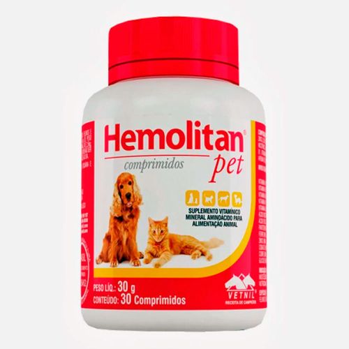 HEMOLITAN PET COMPRIMIDOS - frasco com 30 compr. HEMOLITAN PET COMPRIMIDOS - frasco com 30 compr.