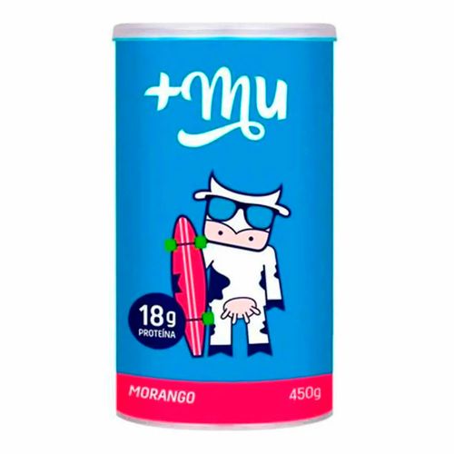 Whey Protein Concentrado Sabor Morango - Mais Mu - 450g Whey Protein Concentrado Sabor Morango - Mais Mu - 450g